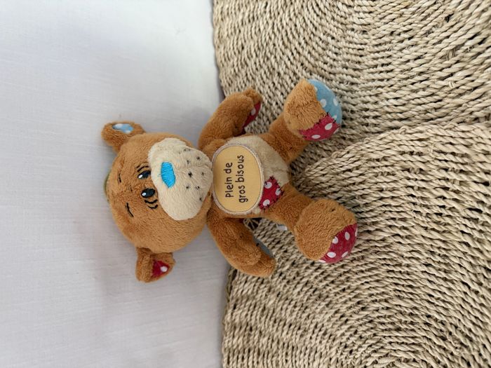 Doudou ours marron rapiécé TI NOURS - photo numéro 2
