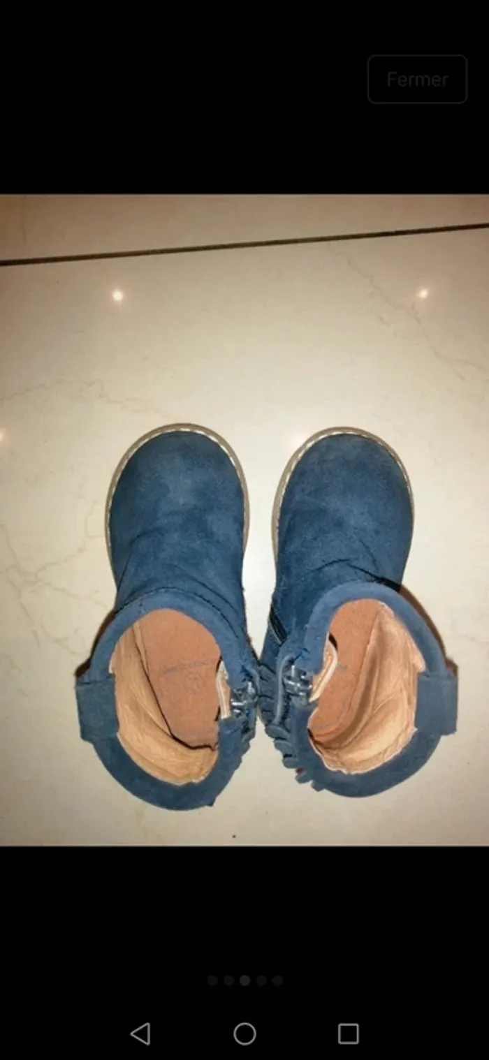 Bottines bleues fille vertbaudet avec motif fleurs - photo numéro 4