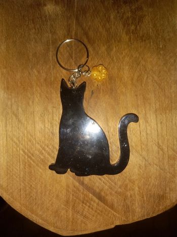 Porte clé chat résine epoxy