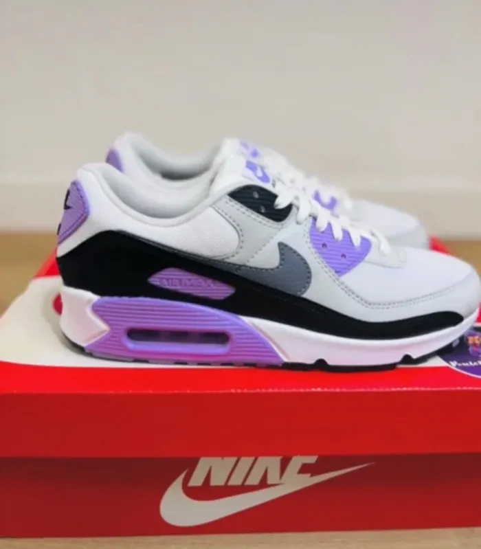 Nike Air Max 90 White Cool Grey Violet Lilac Taille 42 - photo numéro 2