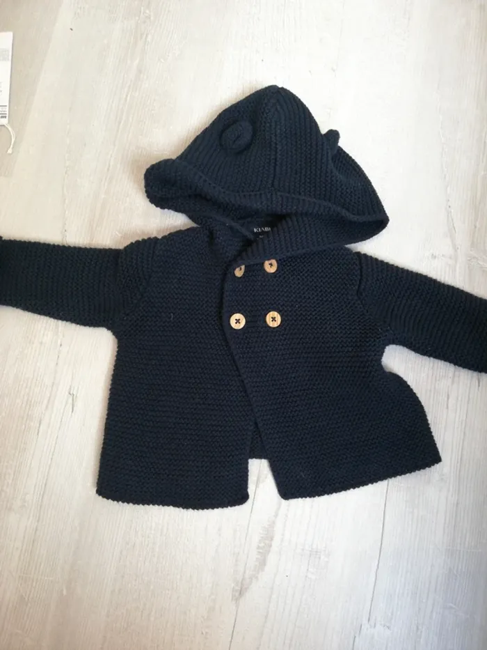 Veste à capuche kiabi 1-3mois - photo numéro 2