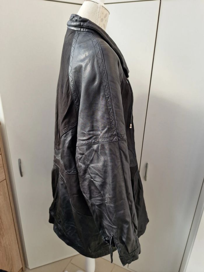 Veste Vintage Cuir Noir - photo numéro 9