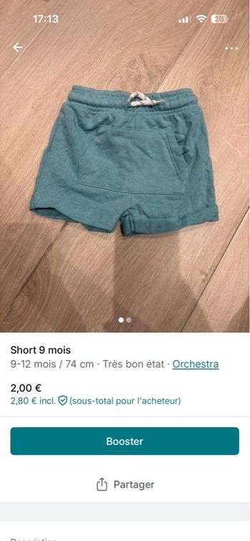 Short 9 mois