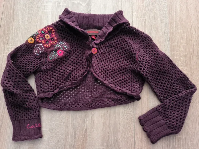 Gilet boléro à fleurs
