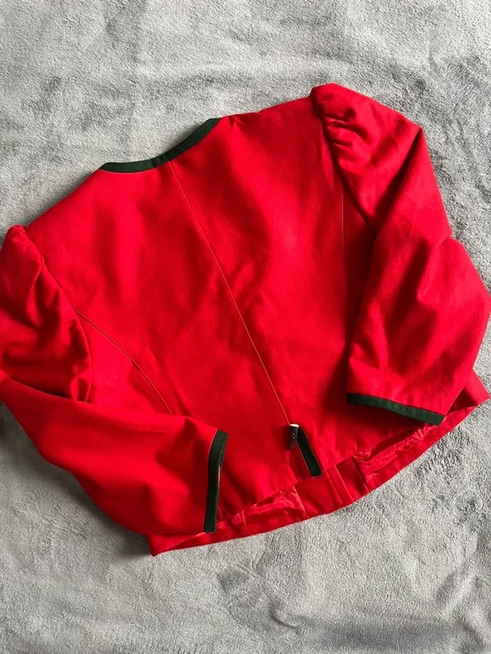 Veste rouge autrichienne vintage M&G broderies edelweiss – Made in Germany T.42 - photo numéro 7