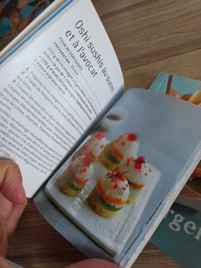 Lot de 4 mini livres de cuisine/burger, sushis,brochettes,samoussas - photo numéro 4