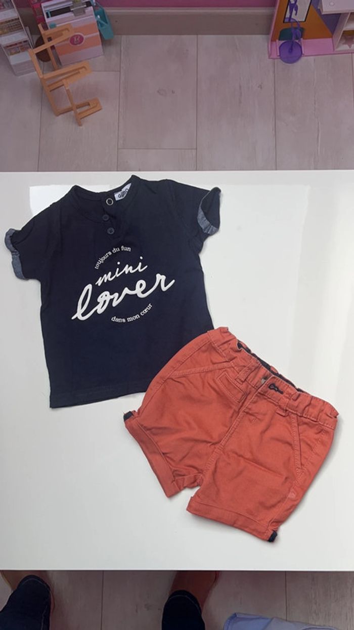 Tee shirt et short taille 6 mois gémo