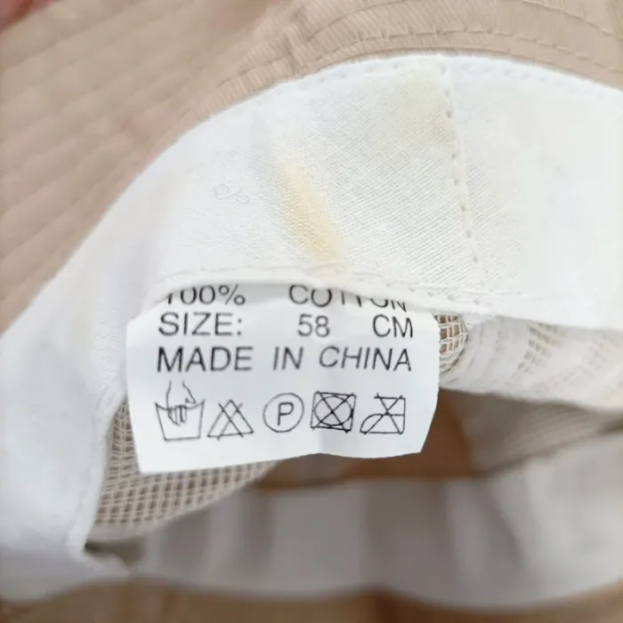 Bob beige crème unisexe 100 % coton avec poches zippées, taille 58 cm, chapeau pratique été T008 - photo numéro 4
