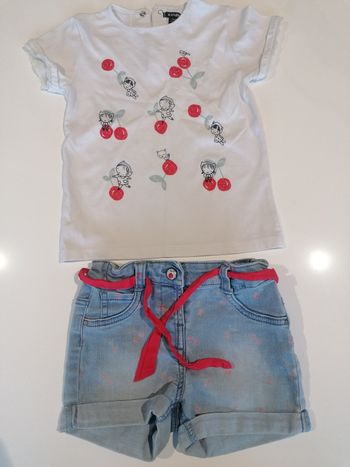 Ensemble été thee shirt et short jeans 🌞 T 24 mois