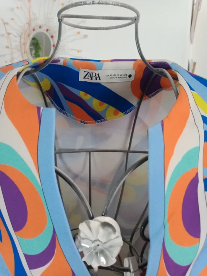 Mini robe Zara multicolore style années 70 - photo numéro 4