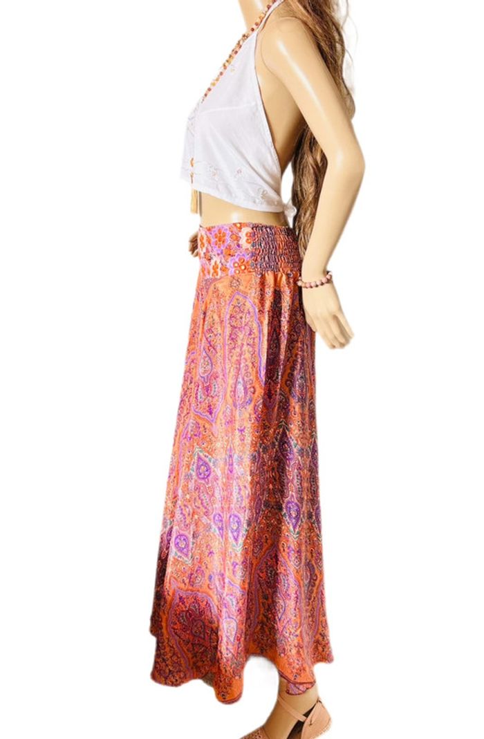 🪷Jupe-culotte indienne boho chic hippie Indian embroidered paisley skirt-culottes🪷 - photo numéro 5