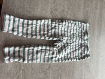 Legging rayé blanc et vert 18 mois