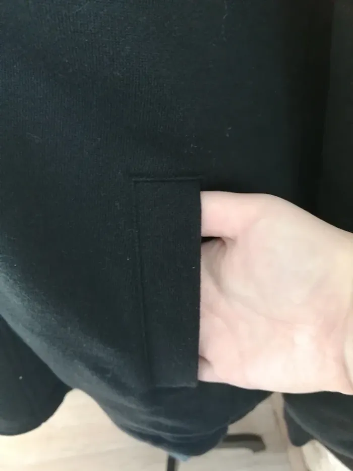 Manteau noir à capuche fourré avec poches et fermeture boutons / gémo / (XXL) - photo numéro 5