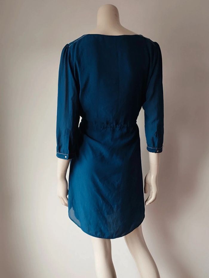 Robe bleue canard avec ceinture H&M taille 40 - photo numéro 5