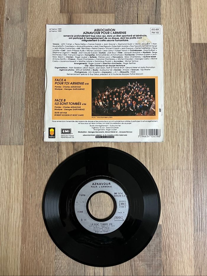 Vinyle 45 tours-Pour toi Arménie - photo numéro 2