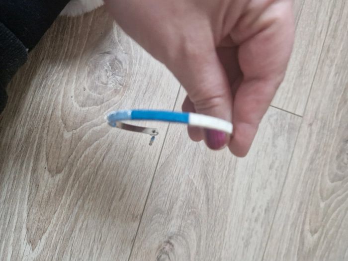 Bracelet fantaisie bleu, crème et argenté - photo numéro 3