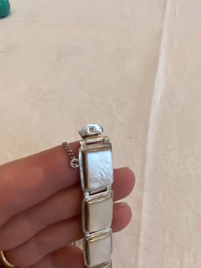 Bracelet vintage en argent et nacre - photo numéro 12
