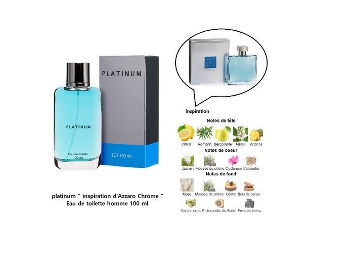 platinum " inspi d'Azzaro Chrome " Eau de toilette homme 100 ml - photo numéro 2
