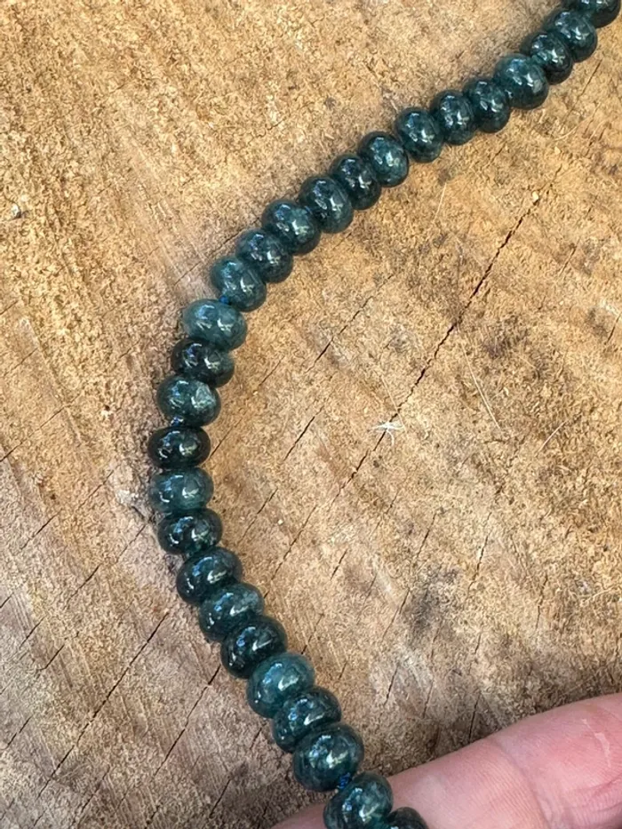 Gros collier habaha Paris  acier inoxydable or zircons tout en perles et pierres  pyrite - photo numéro 4
