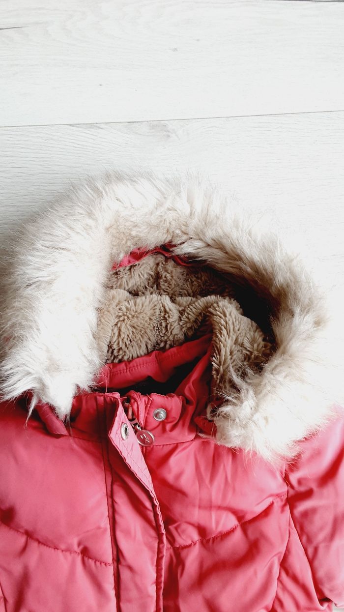 Vêtement fille manteau chaud hiver à capuche amovible rose Okaïdi 4 ans - photo numéro 5