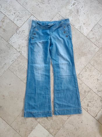 Jean y2k vintage jambes larges boutons sur les côtés