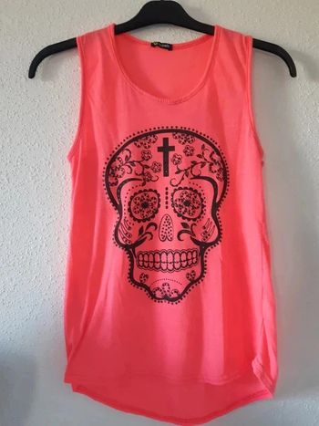 Débardeur fluo tête de mort
