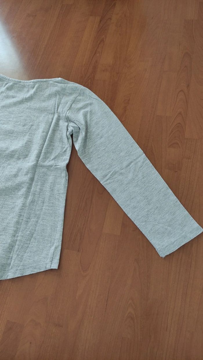 Tee-shirt gris manches longues lisa rose 8 ans - photo numéro 6