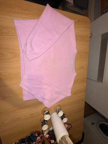 Pull femme rose manches longues – col rond