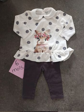 Mignon ensemble lapin 6 mois