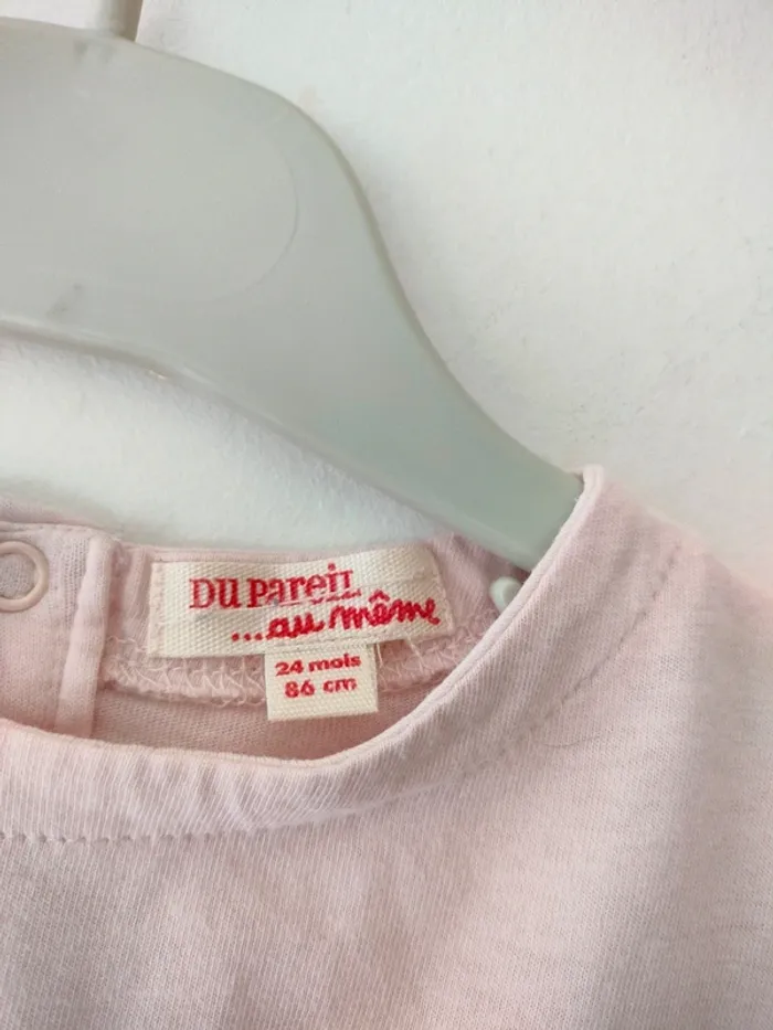 (a) t-shirt rose clair DPAM 24m - photo numéro 4