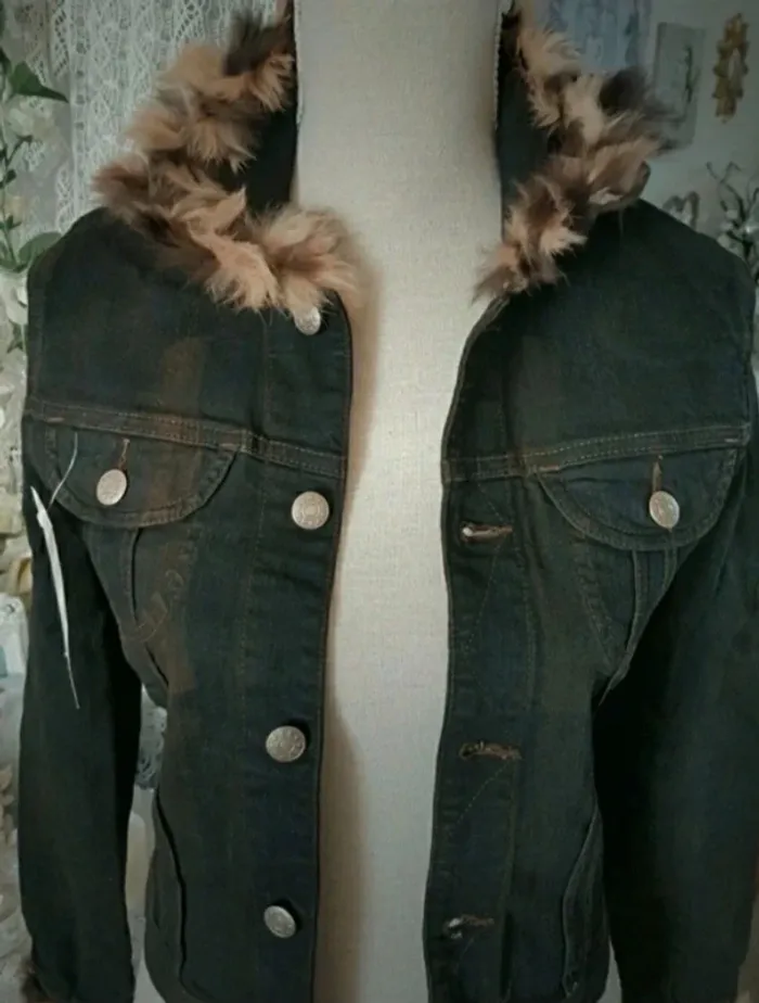 Veste en jeans noire Alliska Jeans Taille M Neuve - photo numéro 2