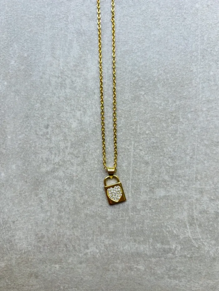 Magnifique collier cadenas coeur femme neuf - photo numéro 2