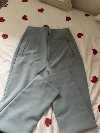 Pantalon tailleur bleu / gris