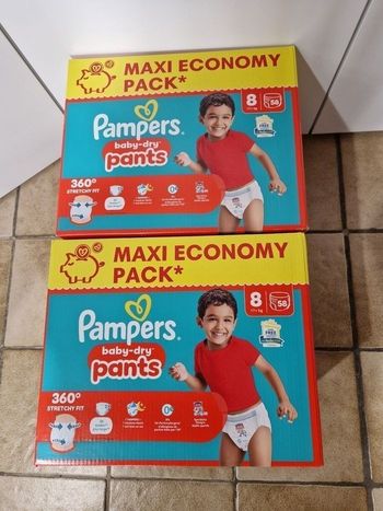 116 couches culotte Pampers baby-dry pants taille 8