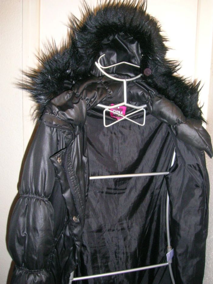 parka doudoune noir à capuche fourrure "DPM" T.40 - photo numéro 3