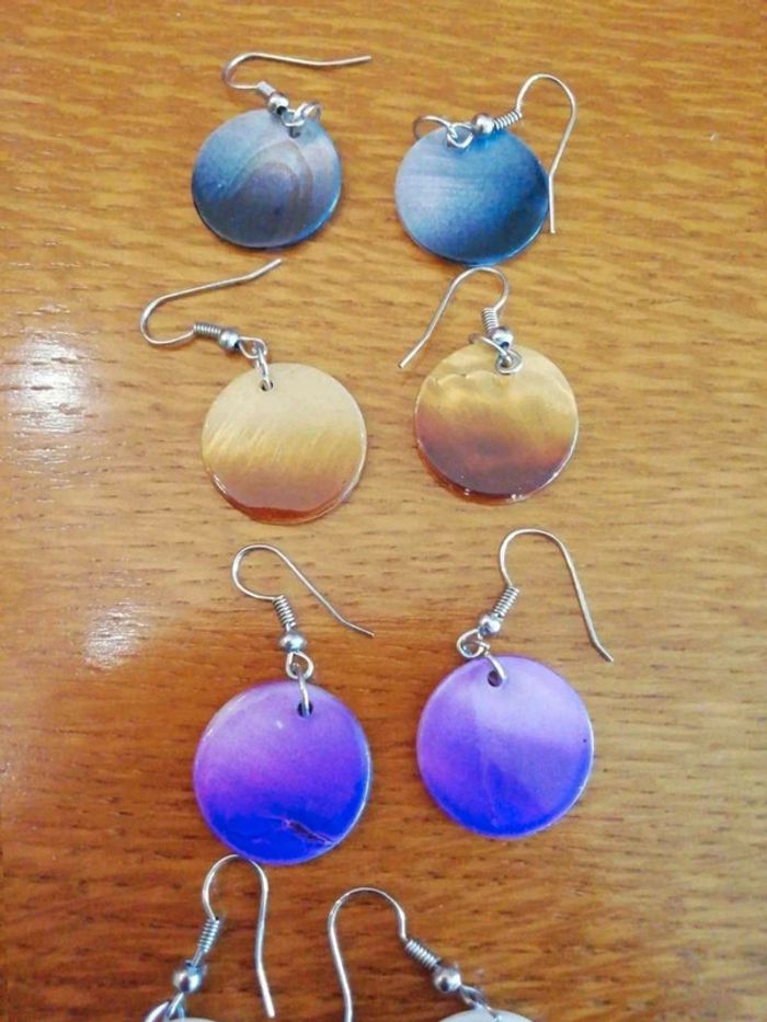 Lot 7 paires boucles d'oreilles rondes - photo numéro 4