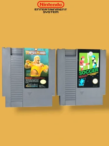 Lot 2 jeux cartouche Nintendo Nes – WWF WrestleMania + Soccer