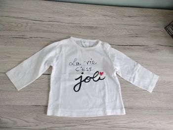 Tee-shirt manches longues 6 mois fille 