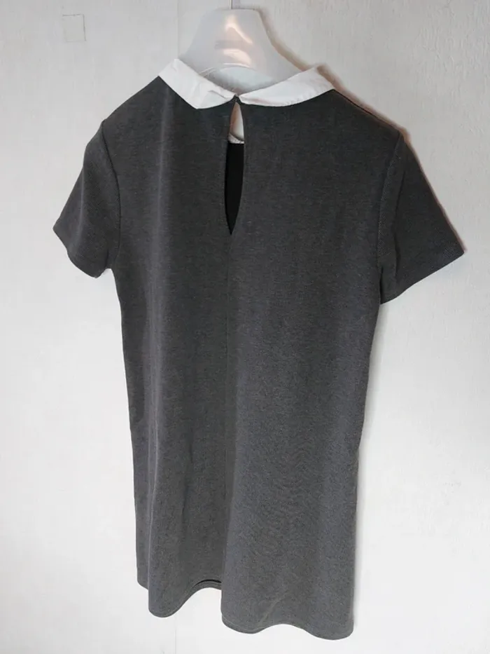 Robe grise Col imprimé "mango" - photo numéro 2