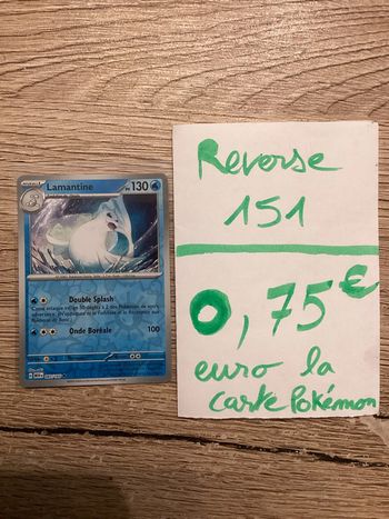 carte Pokémon lamantine reverse 087/165 EV3.5 collection 151 FR neuf sortie de booster