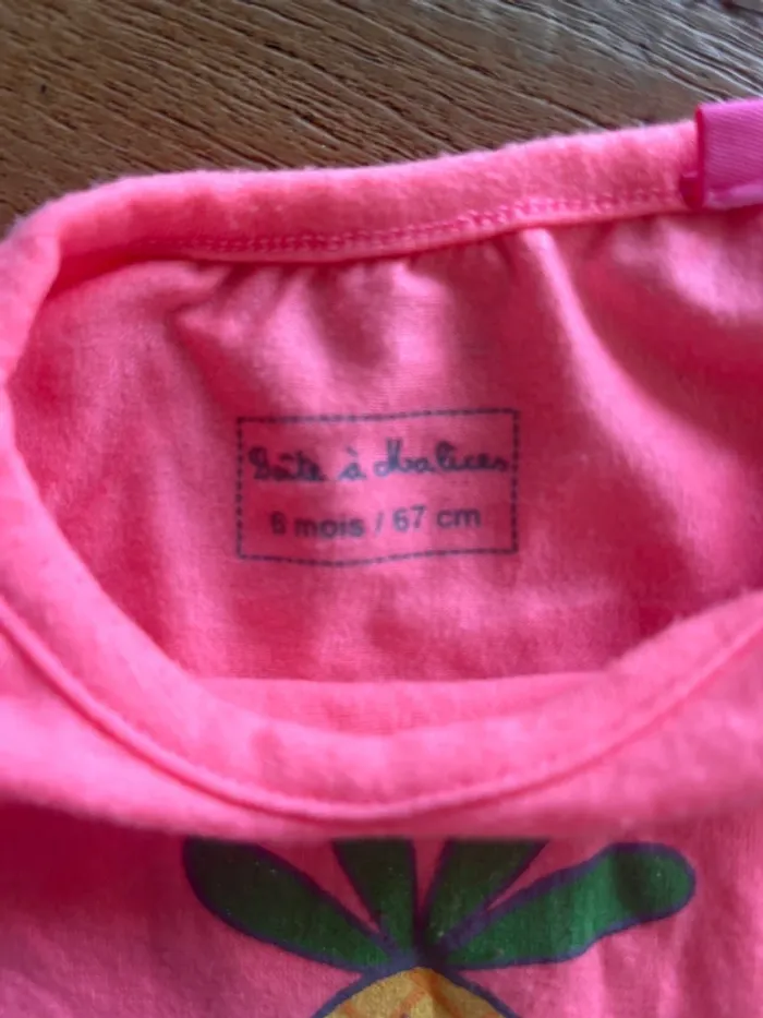 Tee shirt rose 6 mois - photo numéro 2