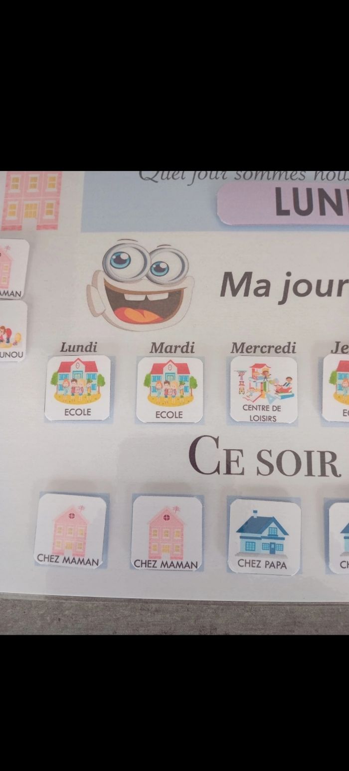 Fiche plastifiée d'activité pour enfants chez maman. Chez Papa - photo numéro 5