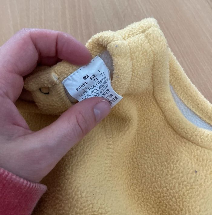 Salopette polaire jaune taille 9 mois ( tz - photo numéro 3