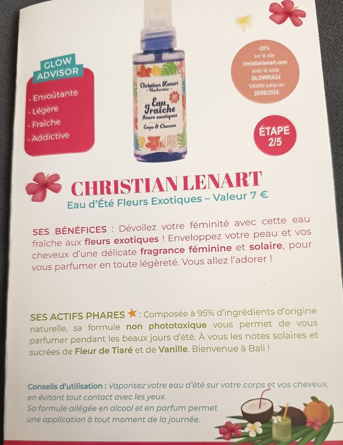 Eau fraîche fleurs exotiques corps et cheveux, Christian Lenart, NEUVE - photo numéro 4