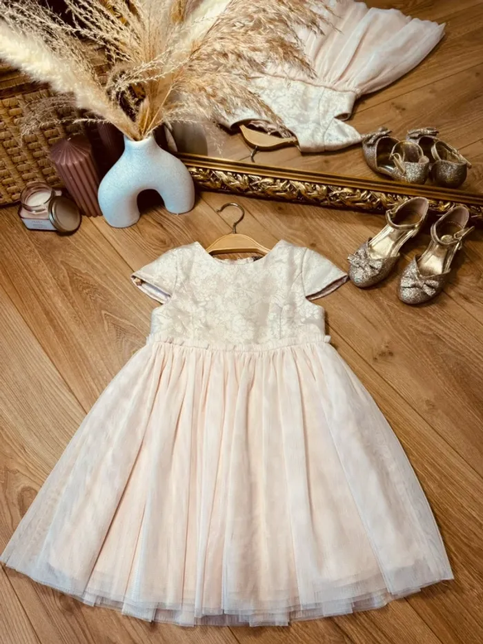 Taille 4 ans Robe créateur fille TAO rose * tulle * 🩷