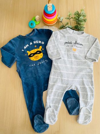 Pyjamas 1 pièce velour 18 mois (80cm) Kiabi