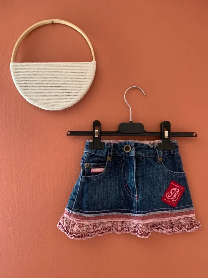 🩷 Mini jupe en jean fille – 6 mois – Tex Babywear