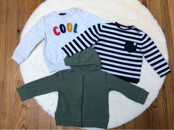 Lot garçon 36 mois / 3 ans sweat pull et gilet zippé