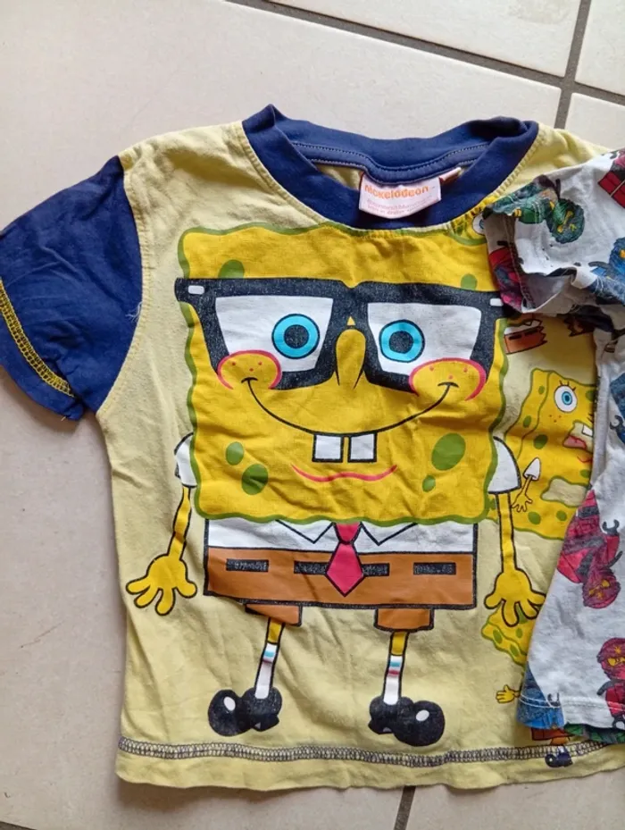 Lot 2 t-shirts Ninjago/SpongeBob - photo numéro 3