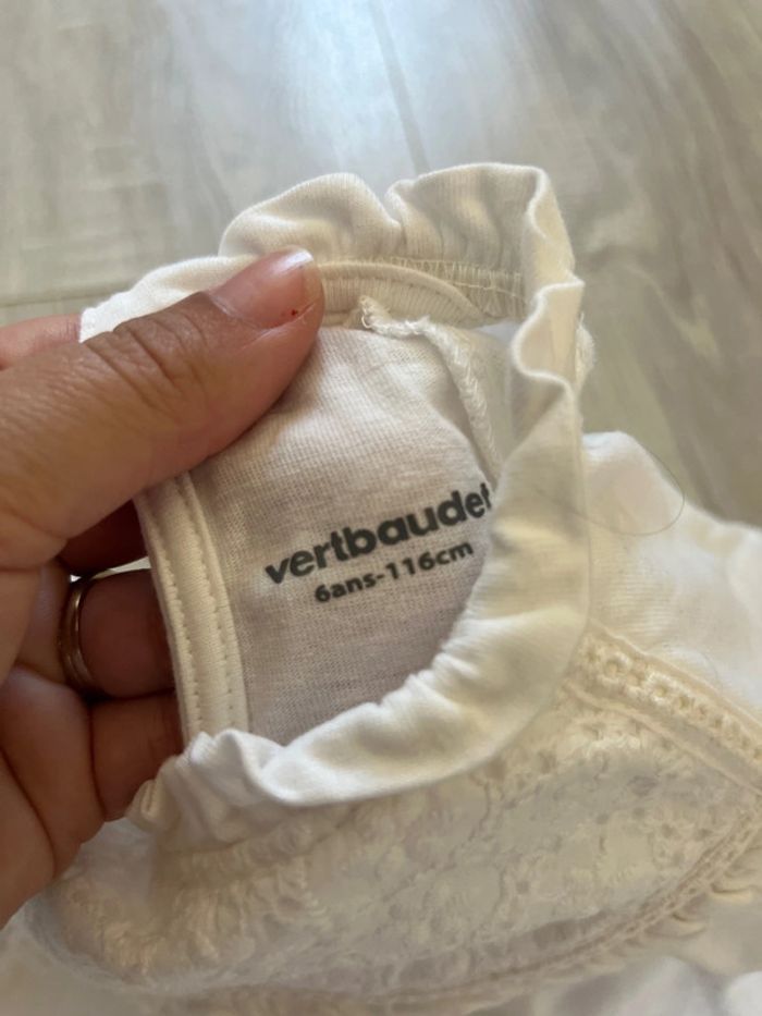 T-shirt manche longue blanc broderie 6 ans - photo numéro 3